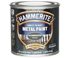 Metalo dažai HAMMERITE HAMMERED FINISH, juodos sp., 250 ml