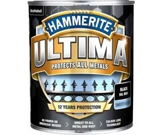 Emaliniai dažai HAMMERITE ULTIMA SMOOTH, blizgūs, juodos sp., 0,7 l