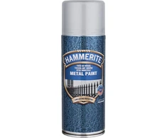 Dekoratyviniai dažai Hammerite Hammered purškiami, sidabriškai pilki, 0,4 l