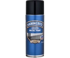 Purškiami metalo dažai HAMMERITE SMOOTH FINISH, juodos sp., 400 ml