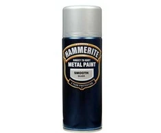 Purškiami metalo dažai HAMMERITE SMOOTH FINISH, sidabro sp., 400 ml