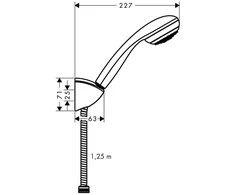 Hansgrohe Crometta 85 vietoje dušo komplektas, chromas (27576000)