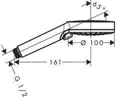 Dušo galvutė Hansgrohe Crometa Vario 26332400, chromo 100 mm