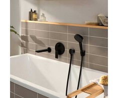 Hansgrohe iebūvējamā vannas maisītāja Rebris E virsapmetuma daļa, matēta melna