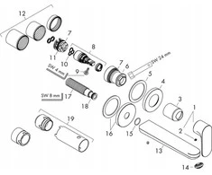 Praustuvo maišytuvas Hansgrohe Rebris S 72528000, chromo