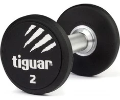 Profesionalus PU svarmuo / hantelis TIGUAR 1–70 kg (Svoris: 2kg)