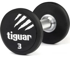 Profesionalus PU svarmuo / hantelis TIGUAR 1–70 kg (Svoris: 3kg)