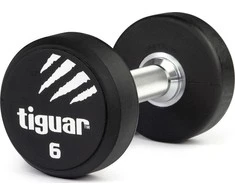 Profesionalus PU svarmuo / hantelis TIGUAR 1–70 kg (Svoris: 6kg)