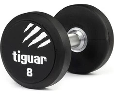 Profesionalus PU svarmuo / hantelis TIGUAR 1–70 kg (Svoris: 8kg)