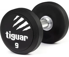 Profesionalus PU svarmuo / hantelis TIGUAR 1–70 kg (Svoris: 9kg)
