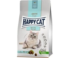 Happy Cat Sensitive Skin &amp; Coat, sausas maistas suaugusioms katėms, sveikai odai ir kailiui, 1,3kg, maišelis