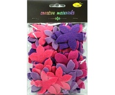 Happy Color Kwiatki su filcu tonacja rožinė-violetinė 60szt