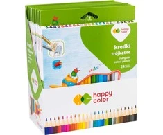 Happy Color Mediniai mokykliniai pieštukai trikampiai, 24 spalvos, COLOR2