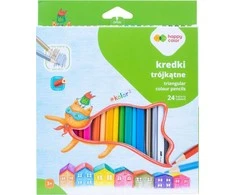 Happy Color Mediniai mokykliniai pieštukai trikampiai, 24 spalvos, COLOR2