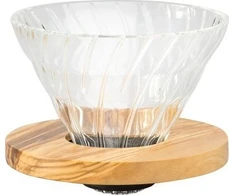 Hario V60 stiklo lašintuvas 01 – alyvuogių mediena