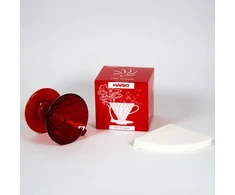 Hario plastikinis lašelinis antgalis V60-02 dykumos raudonumo - raudonas