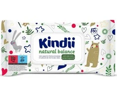 Kindii Natural Balance valomosios servetėlės vaikams ir kūdikiams 1 pakuotė - 60 vnt
