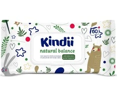 Kindii Natural Balance valomosios servetėlės vaikams ir kūdikiams 1 pakuotė - 60 vnt