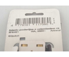 Kištukinis lizdas VILMA XP 500, 2 vietų, su įžeminimu, ANTRACITO spalvos