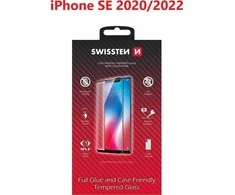 Swissten grūdinto stiklo ekrano apsauga, pro Apple iPhone SE 2020, juoda, tinka dėklui ir spalvotas rėmelis