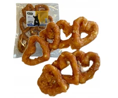 Hau&amp;Miau Pausesnack šunų skanėstas, odinės širdelės, įvyniotos į vištieną, 10 cm, 500g