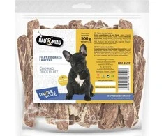 Hau&amp;Mau Hau&amp;Miau minkštos menkės ir antienos juostelės 500g