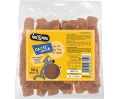 None Hau&amp;Miau Pausesnack šunų skonio, ėriukų juostelės 500g