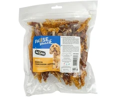 Hau&amp;Miau Užkandis, skanėstas šuniui, vištienos ir antienos šašlykai, 500g (HM-8233)