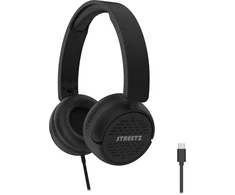 HC210 ausinės STREETZ, mikrofonas, garsumo reguliavimas, USB-C, juodos / HC210-BLK / 6612120