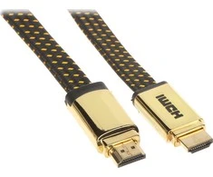 HDMI kabelis - HDMI 5m auksas (HDMI-5.0- MFL)
