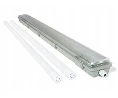 Heda LED šviestuvas hermetiškas su atšvaitu ir LED vamzdeliais 2xT8 18W 120cm IP65 HDL236KOM