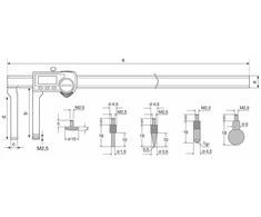 Helios-Preisser Skaitmeninis slankmatis 300 mm 12" IP65 3V/DATA, žiotys 75 mm, vienpusis MAHRCAL 18EWR