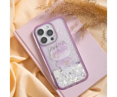 Hello Kitty HKHCP16LL50PPU Apple iPhone 16 Pro 6.3″ violetinės spalvos kietas dėklas Liquid Glitter 50TH Annivers
