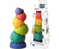 Mom's Care Švelni jutiminė piramidė pastelė 0m+ ZA4489
