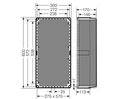 Hensel Korpusas be perkaitimo 300x600x170mm skaidraus gaubto - K0300