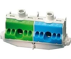 Hensel PE ir N terminalų skydelis 80A 2x 1x25mm + 4x4mm2 mėlynas-žalias FC PN 10 (26001206)