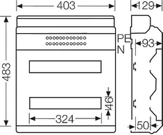 Hensel Modulis perjungimo pavara 2 x 18 paviršiaus IP65 KV 9236 (6100003)