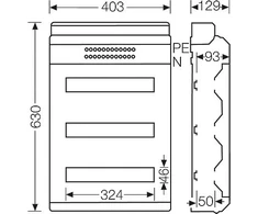 Hensel Modulis perjungimo pavara 3 x 18 paviršiaus IP65 kV 9354 (6100005)
