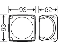 Hensel N / t šakinė dėžutė be terminalų 93 x 93 x 62mm pilka IP66 / 67 KF 0200 H (62000081)