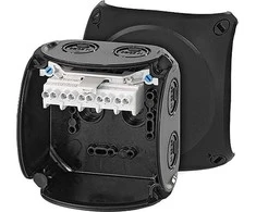 Hensel 62000050 Dėžė n/t 104x104x70mm 5P 4 mm2 IP66/67 juoda KF 0404 B 62000050