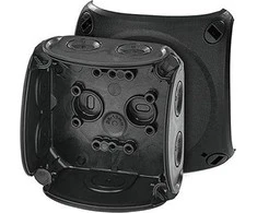 Hensel Jungiamoji dėžutė, skirta montuoti viduje, juoda IP66 su membraninėmis riebokšliais DK 0200 B 62000295