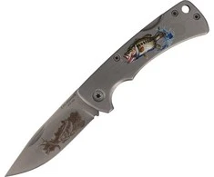 Herbertz Solingen žvejybos peilis su žuvies motyvu, 68 mm (585809), universalus