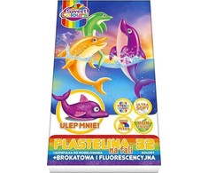 Herlitz Koma Plast Plastelinos rinkinys 32 spalvos su blizgučiais ir fluorescencinėmis
