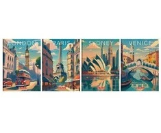 Herlitz Brulion A6/96K Retro City aplankas (5 vnt) EDUKAMP