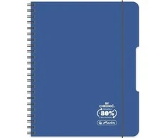 Herlitz Spiralinė užrašų knygelė A4/80K kvadratinis vandenyno spalvos (2 vnt.)
