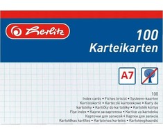 Herlitz Herlitz Karteikarte A7 kariert ws 100St hf eingeschweißt mit
