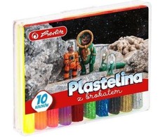 HERLITZ Plastilinas su blizgučiais 10 spalvų