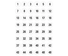 Herma HERMA Numbers 12mm 1-240 paper baltas juodas 5 sh. samoprzylepne etykiety Baltas