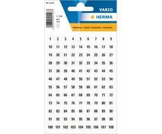 Herma Numbers 8mm 1-540 paper baltas juodas 5 sh. samoprzylepne etykiety balta (4128)
