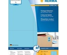 Herma Spalvotos etiketės, A4, 105 x 148 mm, mėlynos, nuimtos - 4563